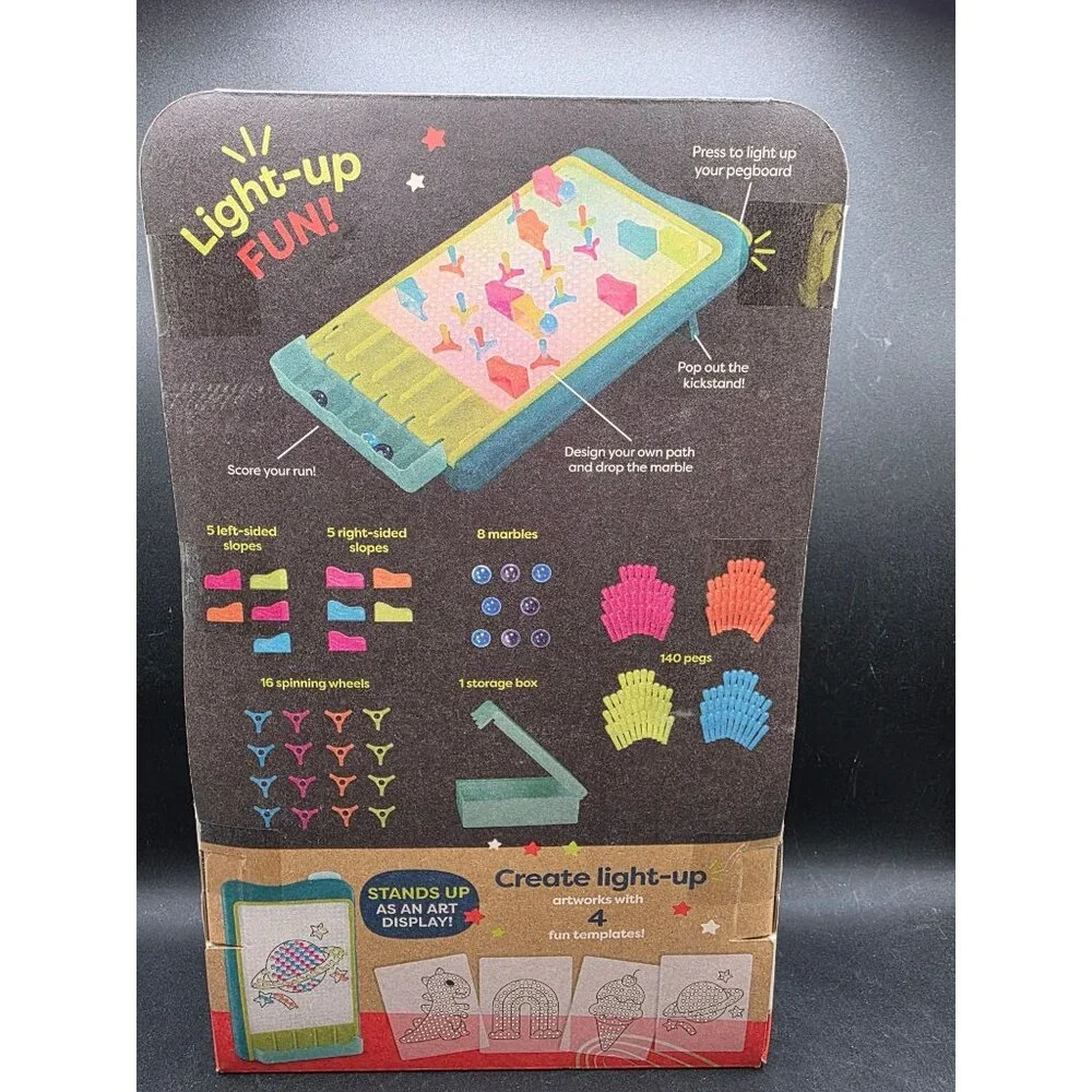 B. Toys 180-Piece Color-Changing Light-Up Board With Peg & Marble Run Set